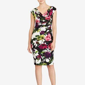 Ralph Lauren Floral Print Cowl Neck Dress
